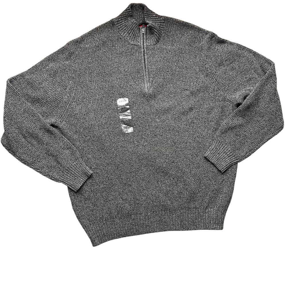 🥶 Izod Heather Grey Quarter Zip Sweater Size XXL